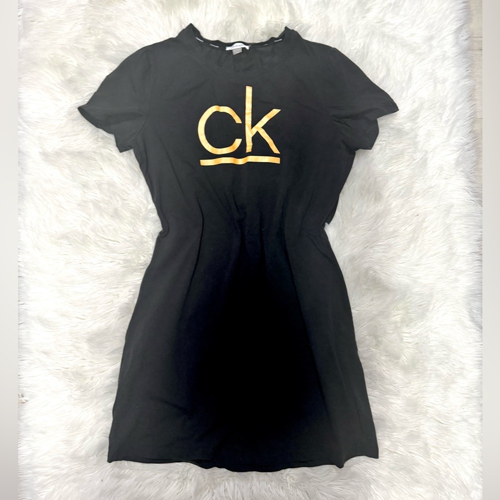 Calvin Klein Black Dress with Gold CK Logo